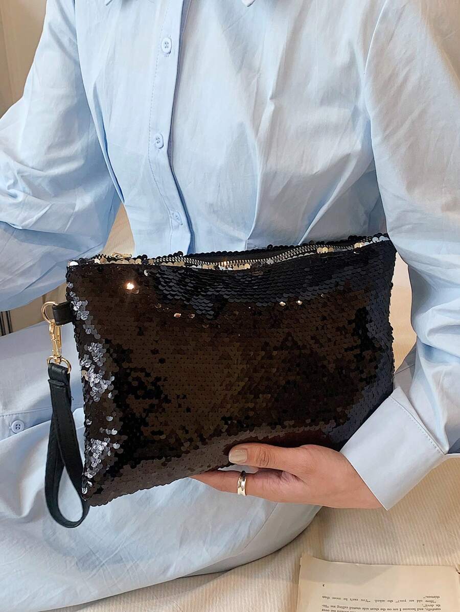 14811 1t-002 Bolsa De Embrague Con Lentejuelas Brillantes