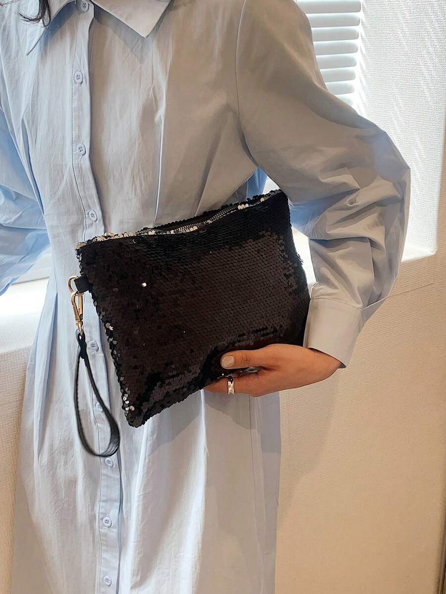 14811 1t-002 Bolsa De Embrague Con Lentejuelas Brillantes