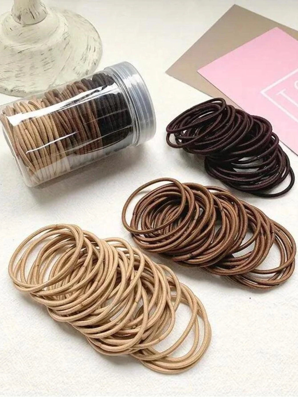 5800 Oferta Set 100 Pzas Lazos para el cabello informales sólidos para mujer para la vida diaria