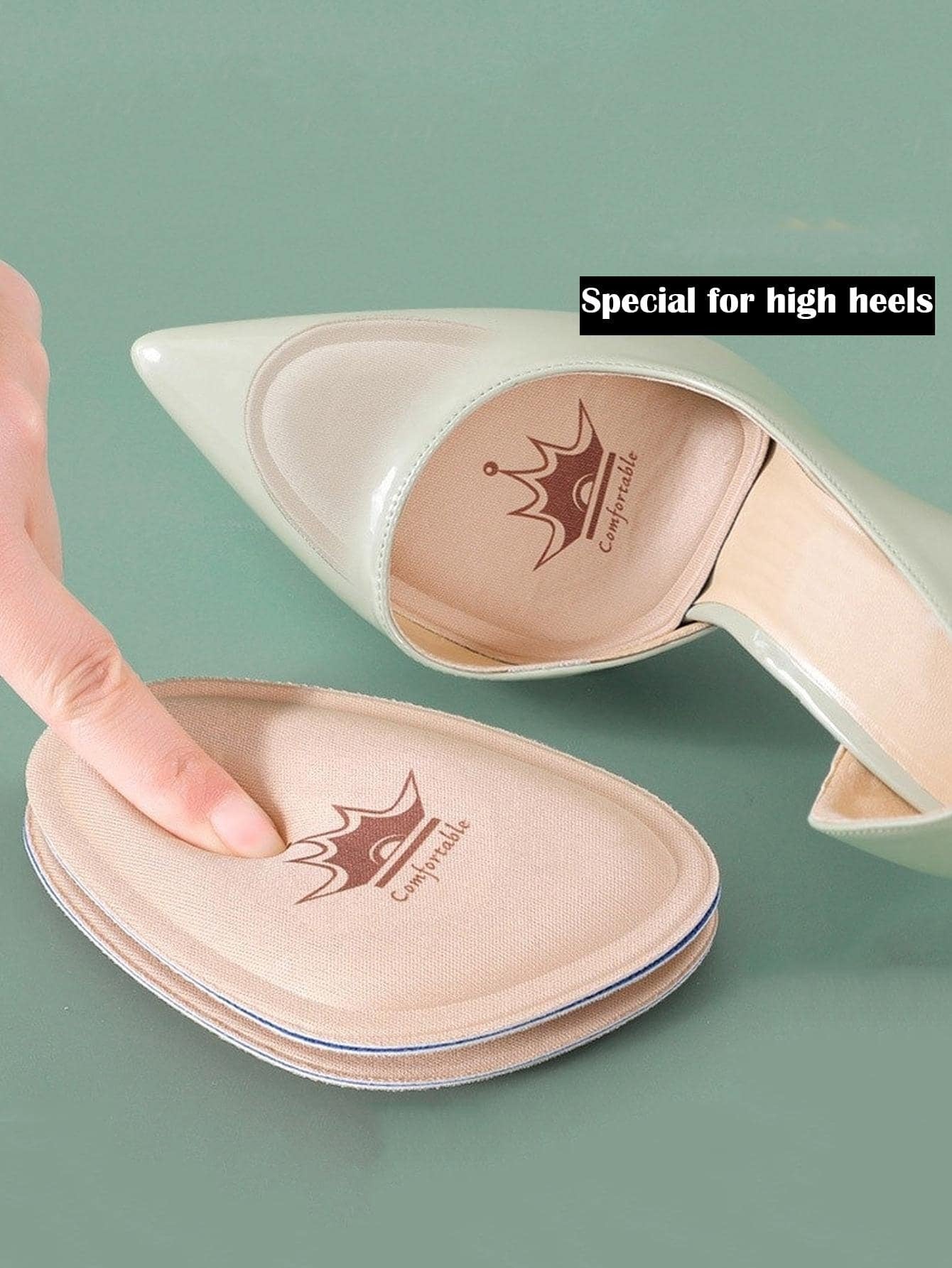 7300 b01-17 Dos piezas con estampado de letra zapato moda albaricoque Plantillas para Tacones