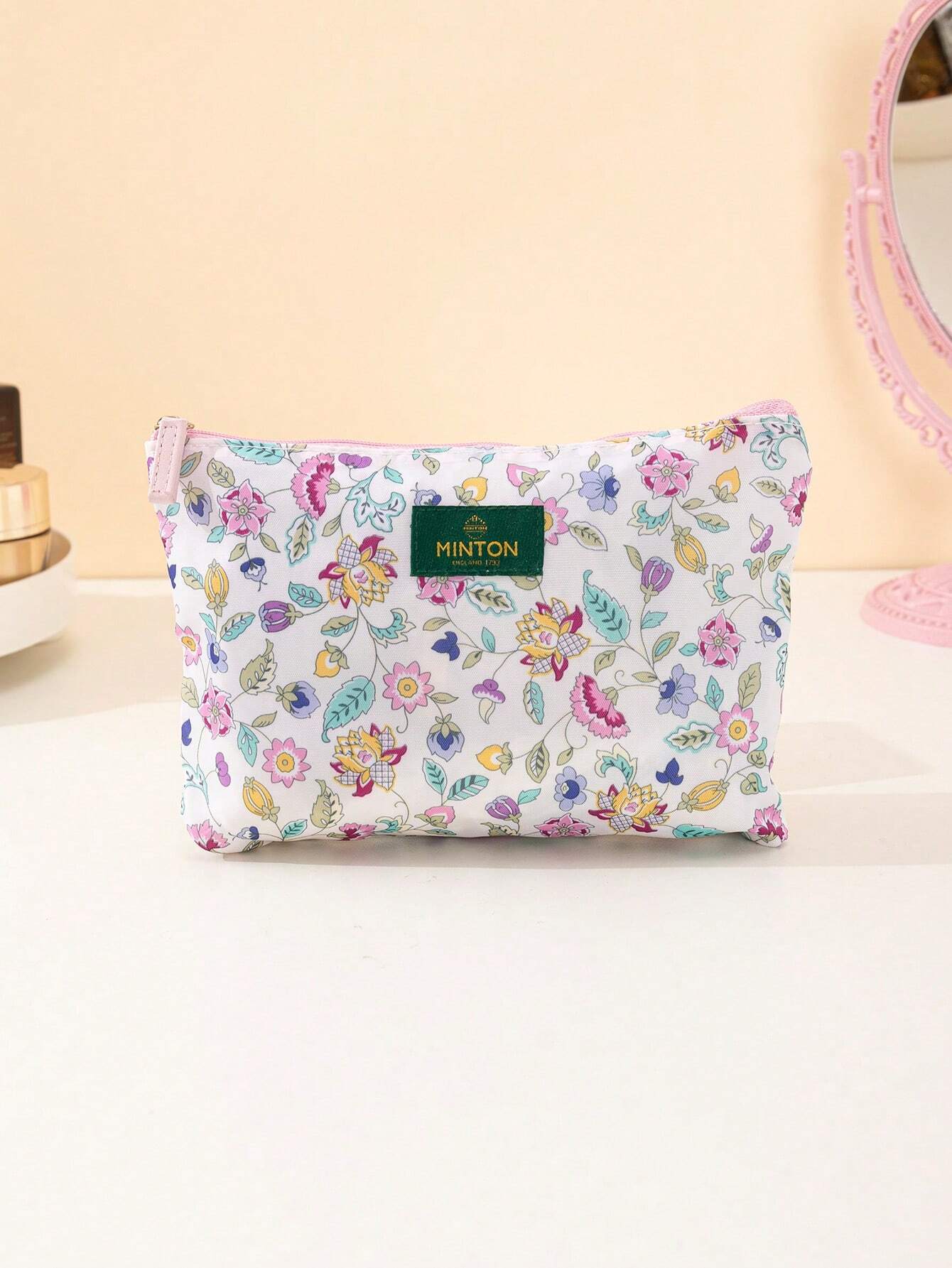 6411 1a-086 Bolsa de maquillaje con patrón floral