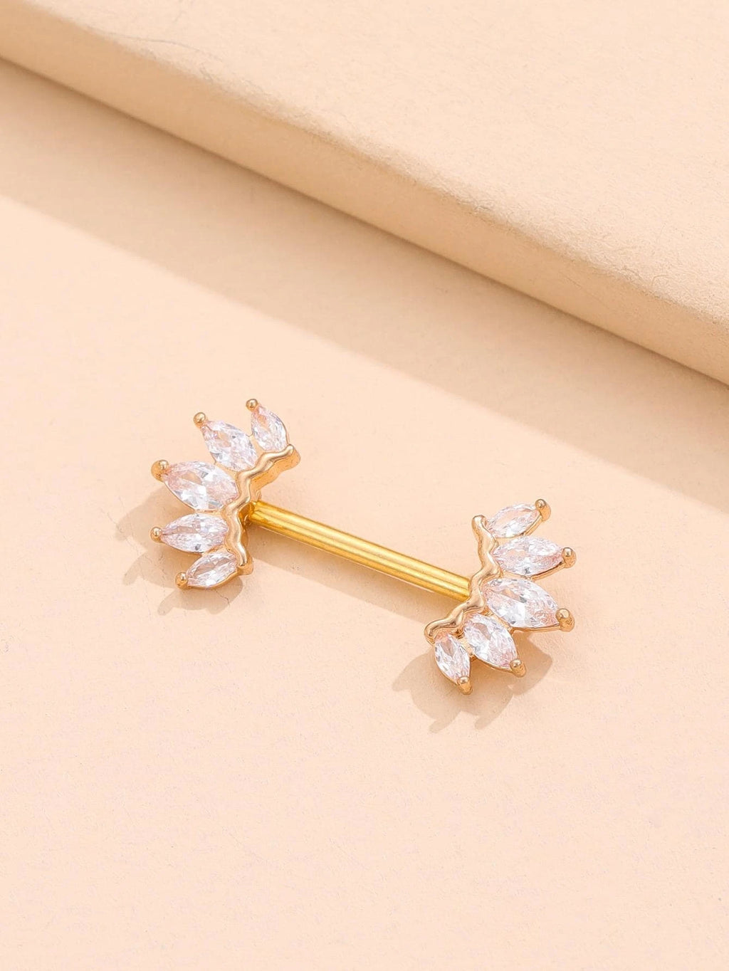 6549 1b-063 Una pieza Tachuela de pezón miedoso zirconia cúbica adorno para mujeres para decoración diaria