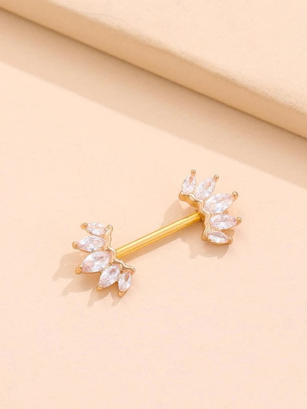 6549 1b-063 Una pieza Tachuela de pezón miedoso zirconia cúbica adorno para mujeres para decoración diaria