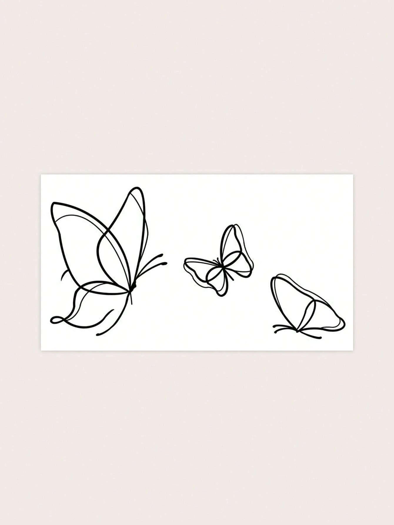 17992 1b-055 Pegatina De Tatuaje Mariposa