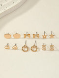 11358 1b-074 6 Pares/set Pendientes De Estilo Ins