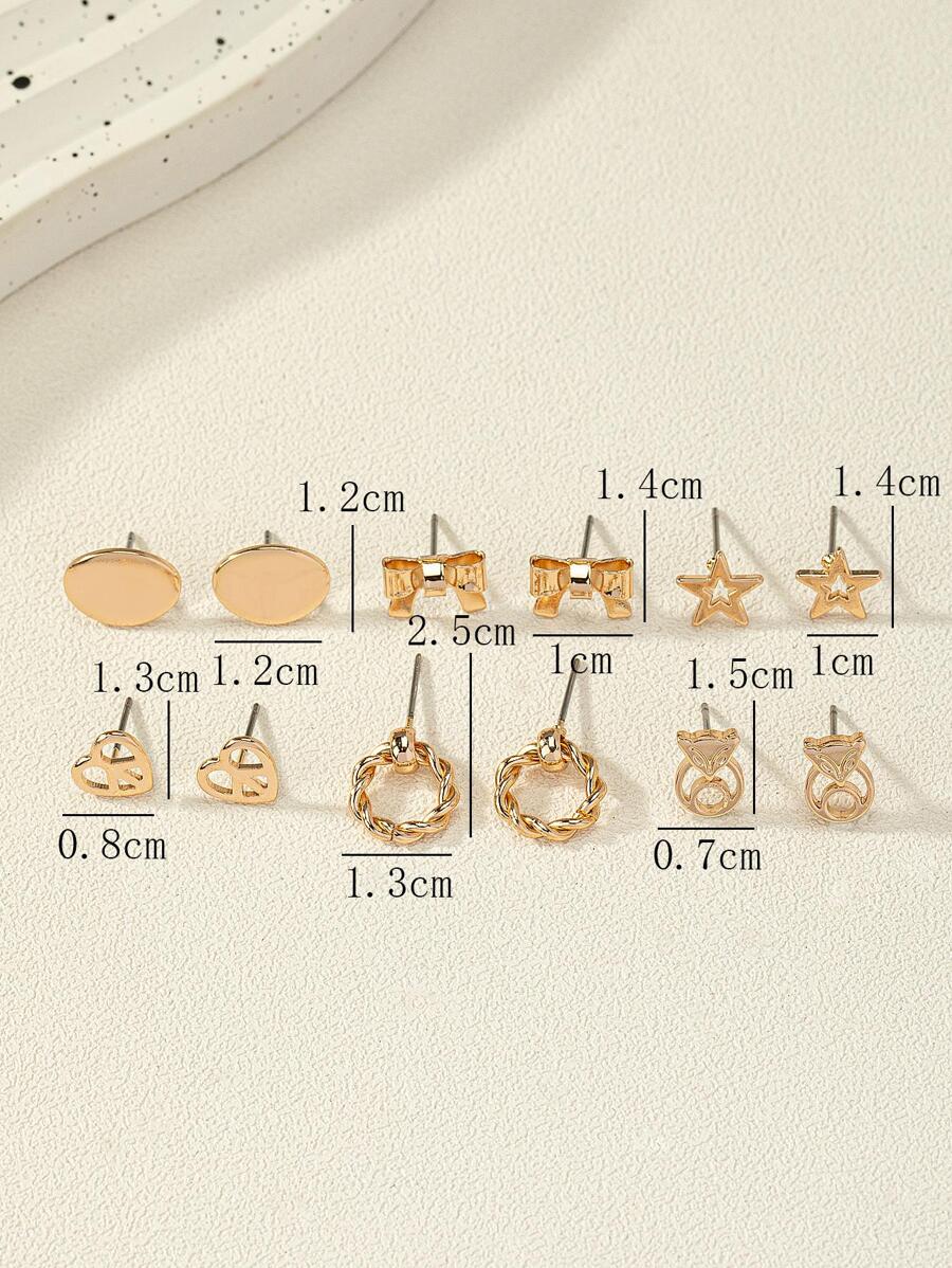 11358 1b-074 6 Pares/set Pendientes De Estilo Ins