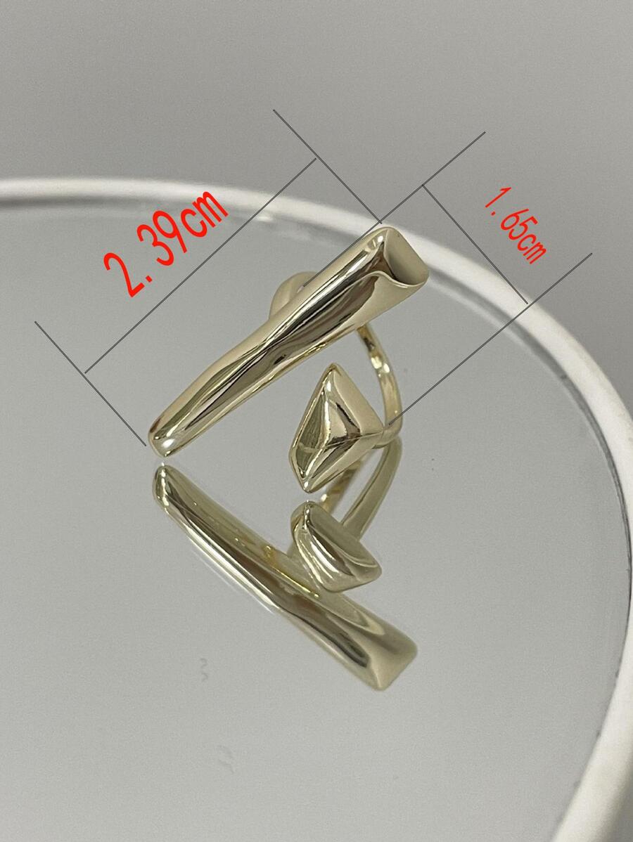 10594 1b-074 Anillo abierto con diseño geométrico