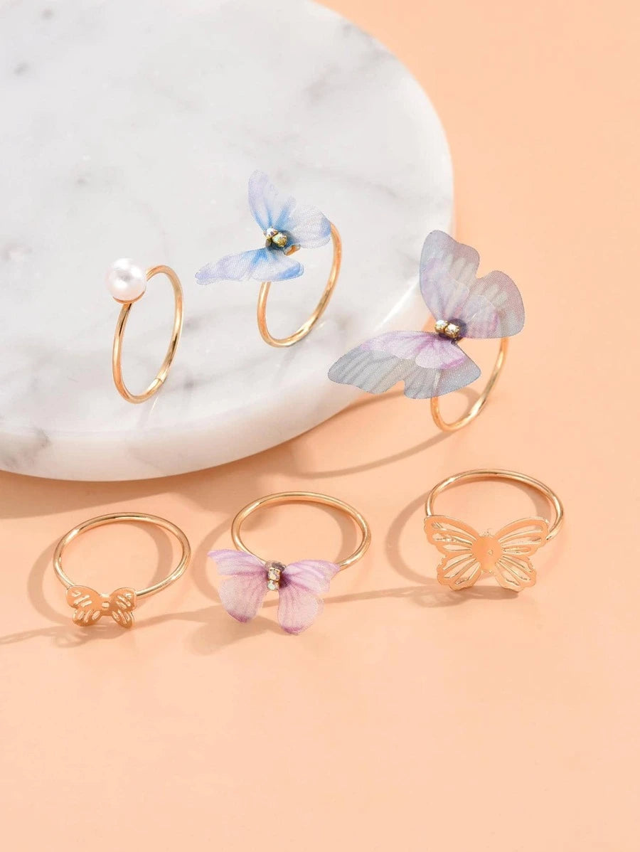 12233 1b-011 Anillo Mariposa 6 Pza