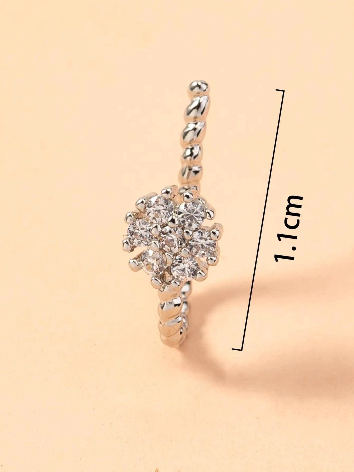 5869 b01-12 Cuff de nariz adorno zirconia cúbica