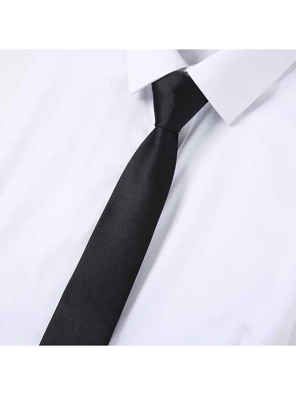 3241 Corbata minimalista unicolor con cordón
