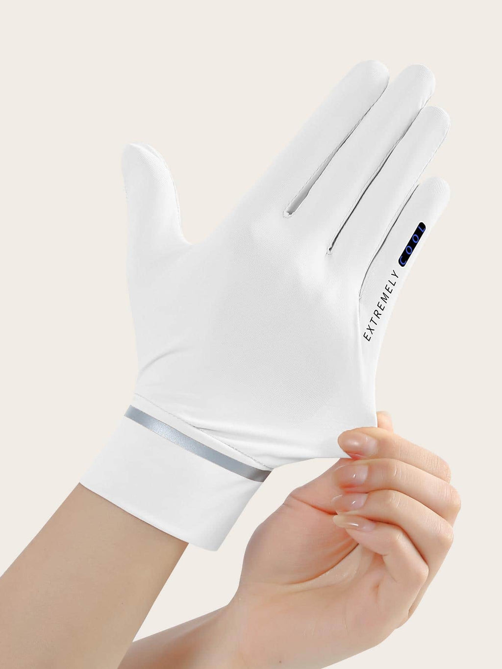 6362 a08-10 Un par Guantes de ciclismo anti deslizante con estampado de letra acrílico protección solar