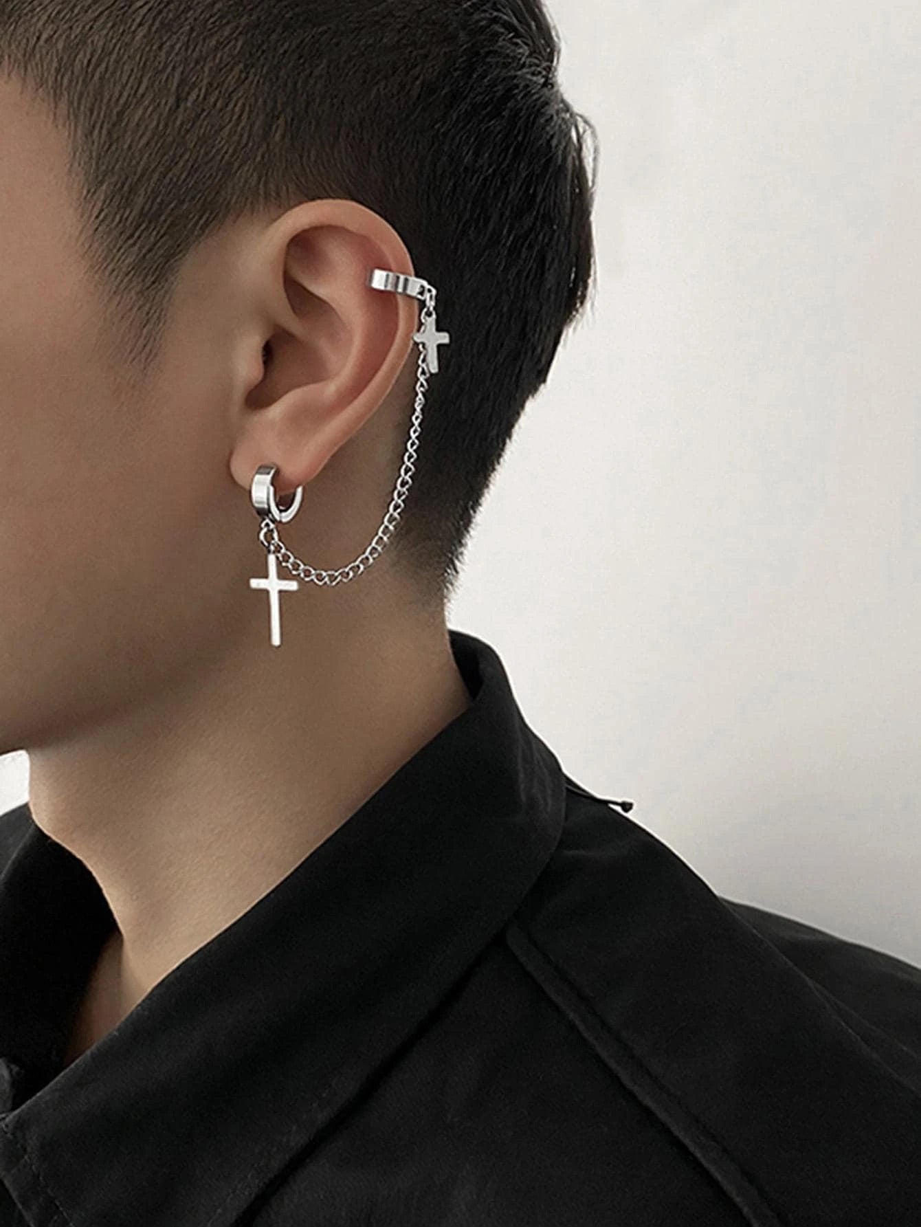 14303 1b-035 Ear Cuff cruzado 1 Pza