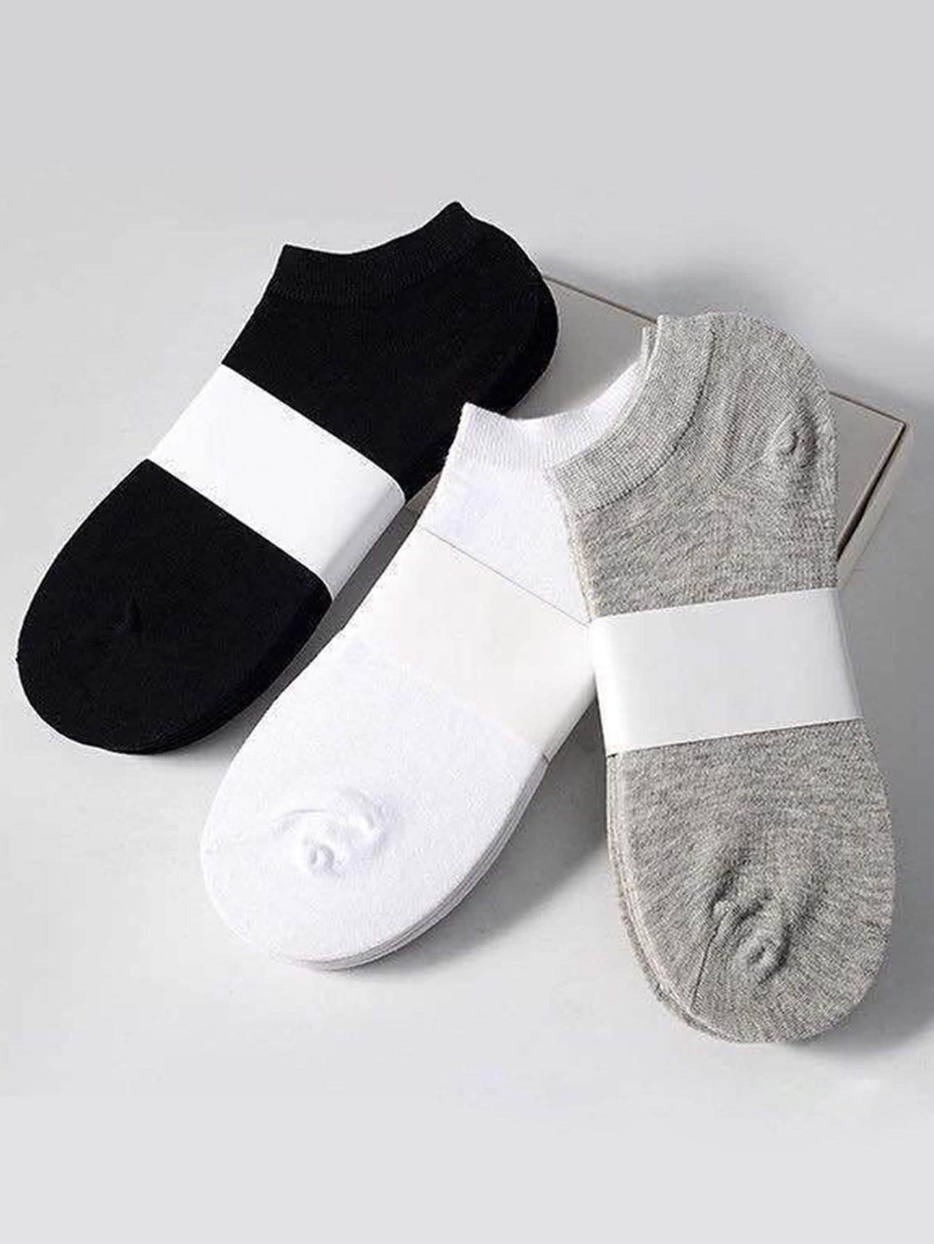 5754 1a-113 Set 3 pares Calcetines tobilleros unicolor
