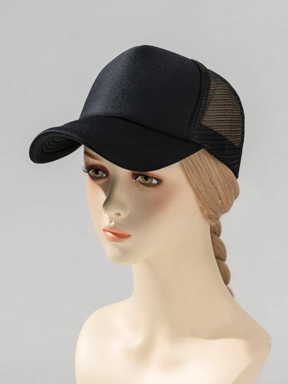 8516 1c-03-01 Gorra ligera simple de malla de color sólido para mujer