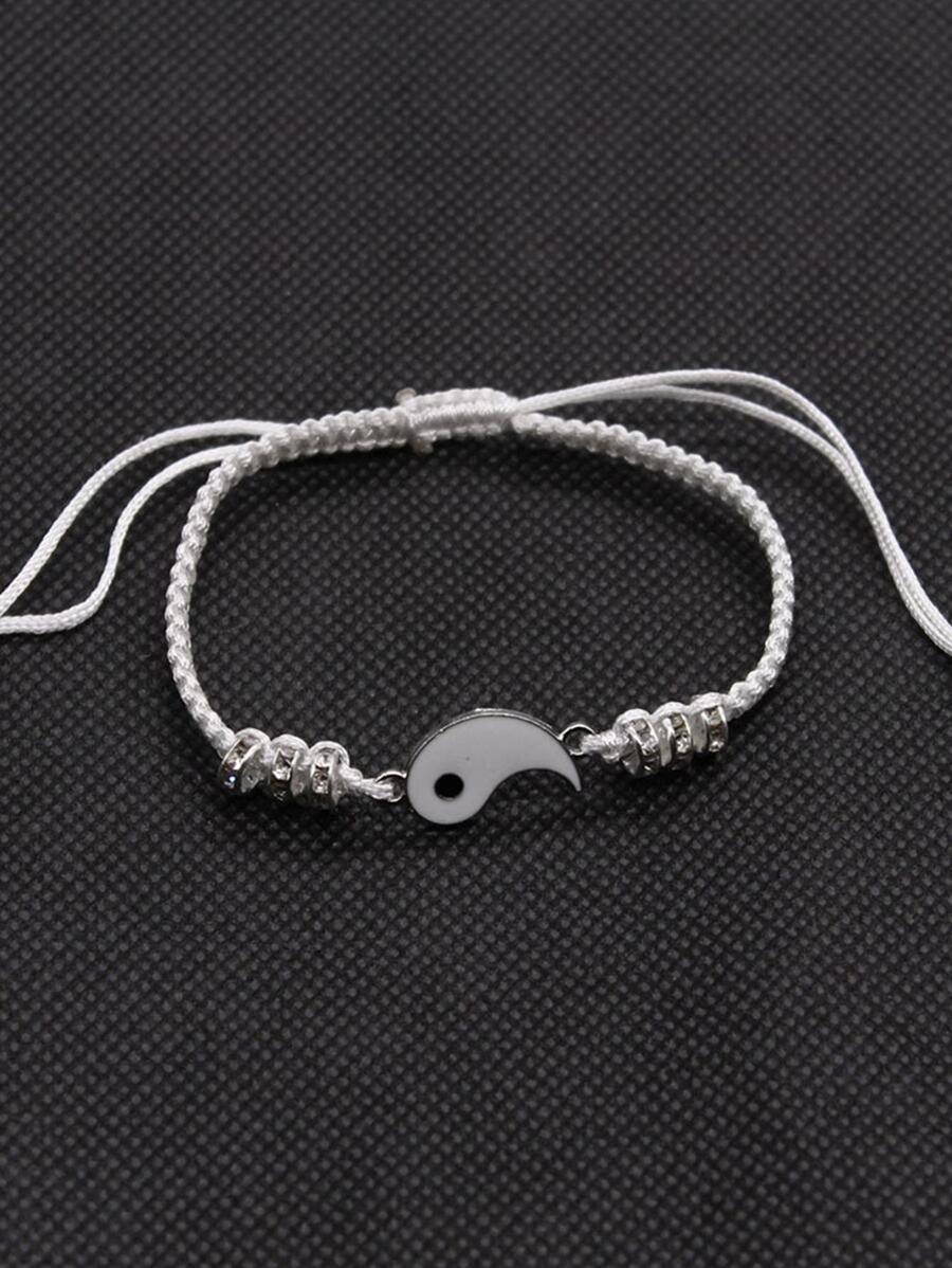 9598 1b-01-31 Dos piezas/set de pulsera con cuentas decorativas Yin & Yang para parejas