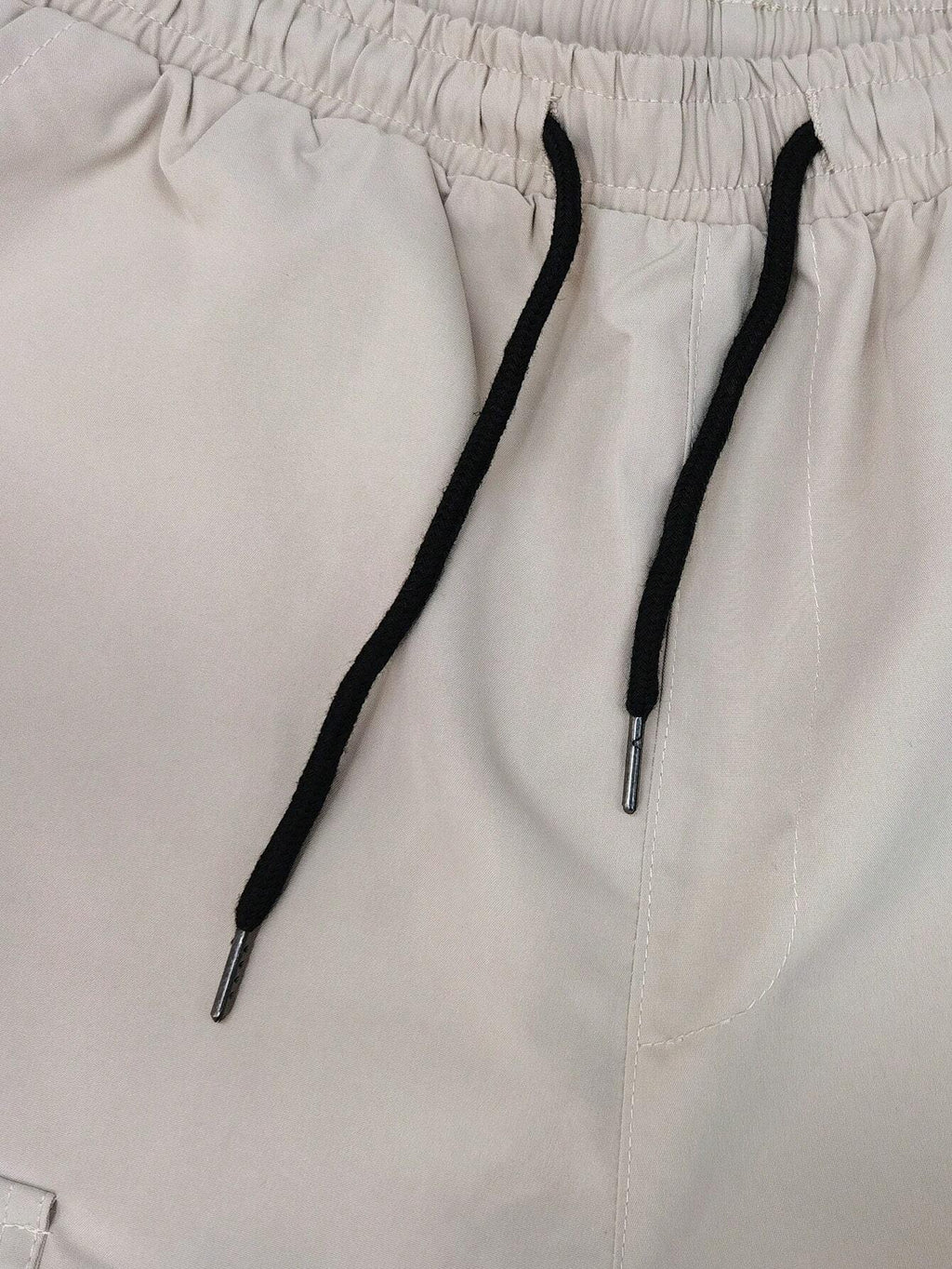 10157 a05-02 Pantalones Cortos Holgados Con Cordón En La Cintura Para Hombre