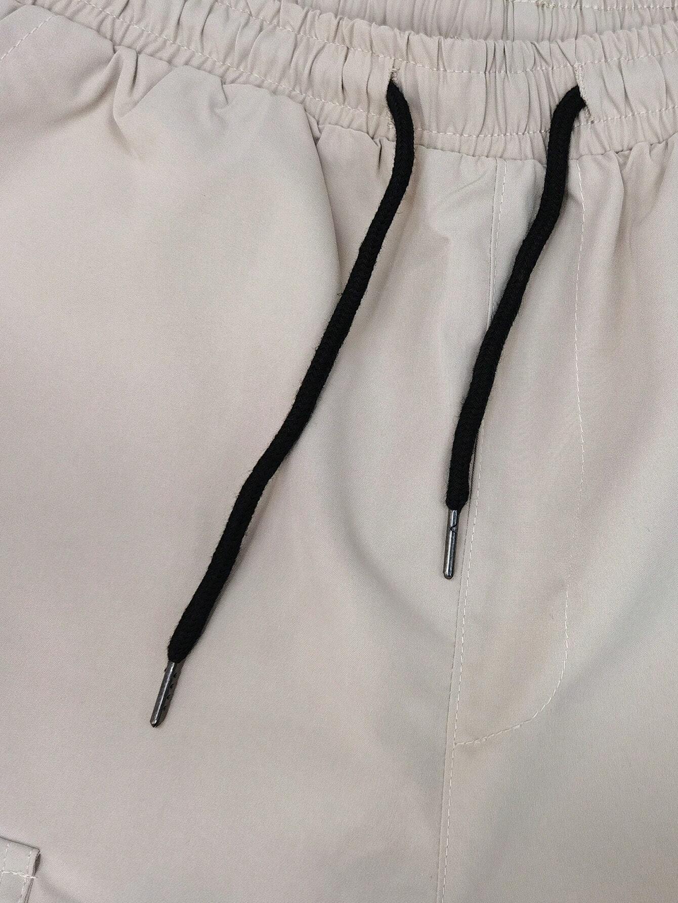 10157 a05-02 Pantalones Cortos Holgados Con Cordón En La Cintura Para Hombre