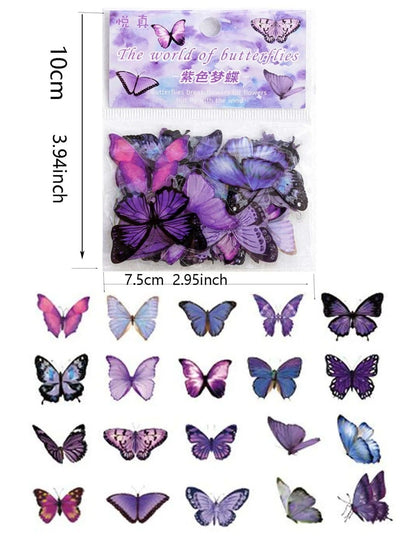 11753 A05-02 1 Set De 40 Piezas De Pegatinas Vintage De Estilo De Serie Mariposas