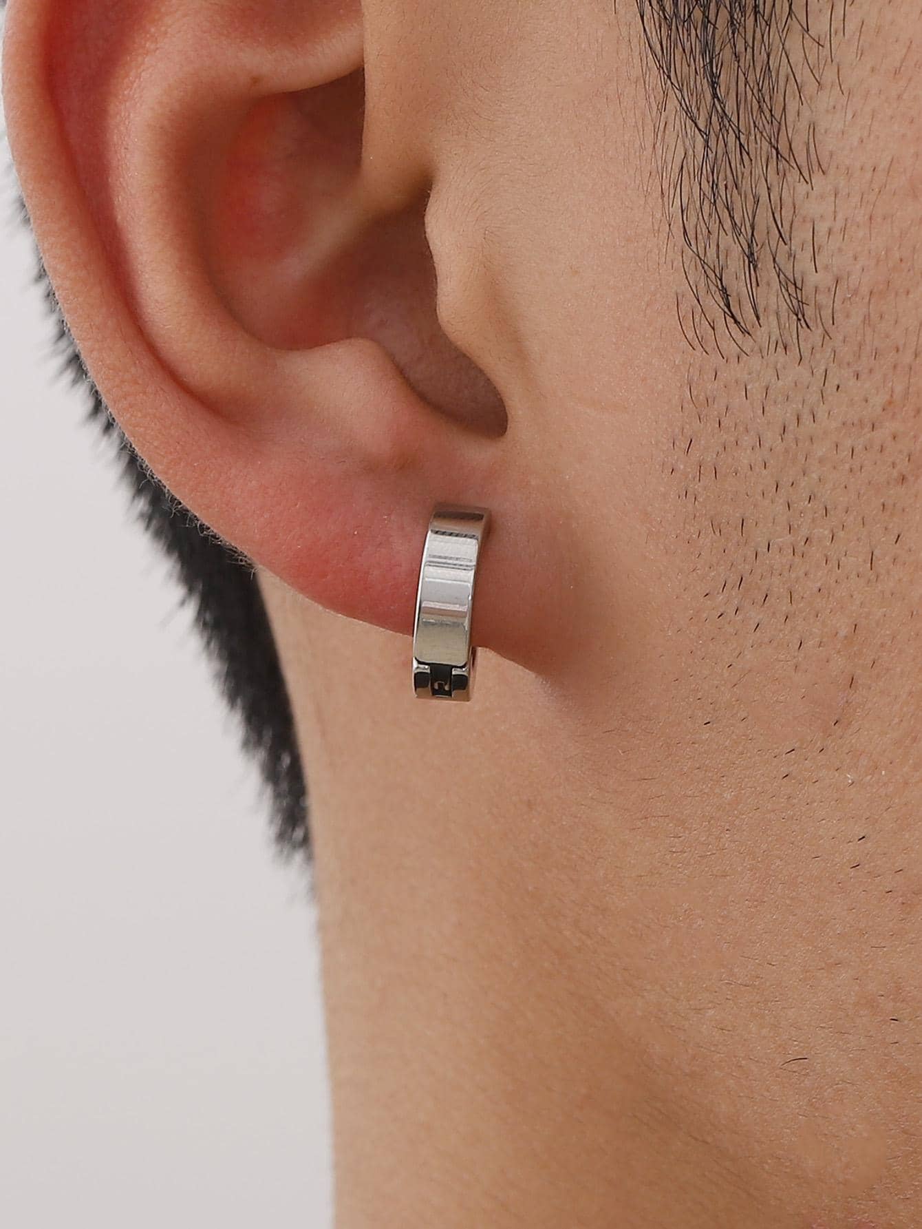 3081 a09-03 Dos piezas Clips de oreja de acero inoxidable minimalistas