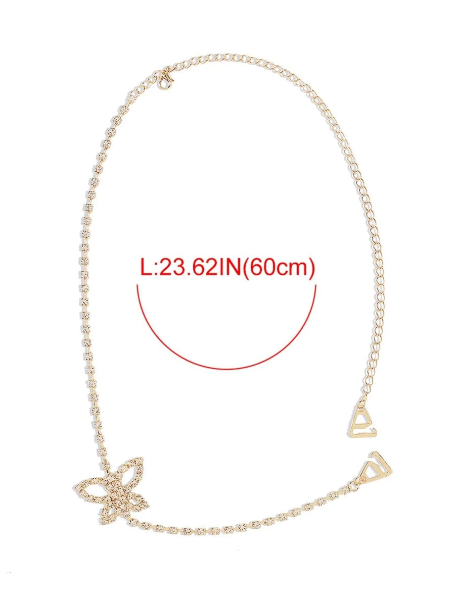 15160 1b-019 Cadena para cuerpo con diamante de imitación con diseño de mariposa