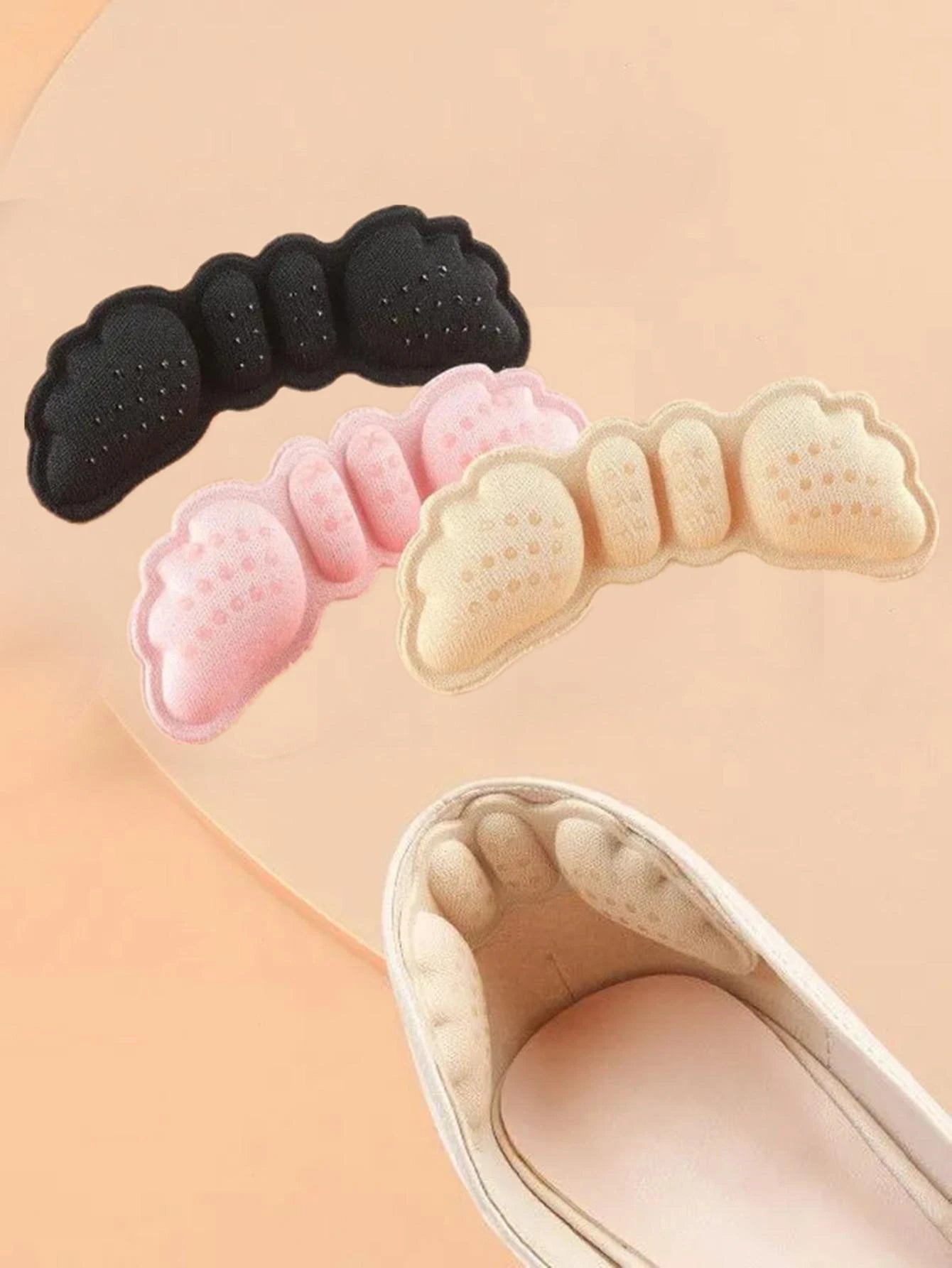 6111 1b-02-23 Tres par/paquete de almohadillas para el talón con función antideslizante y antirozaduras