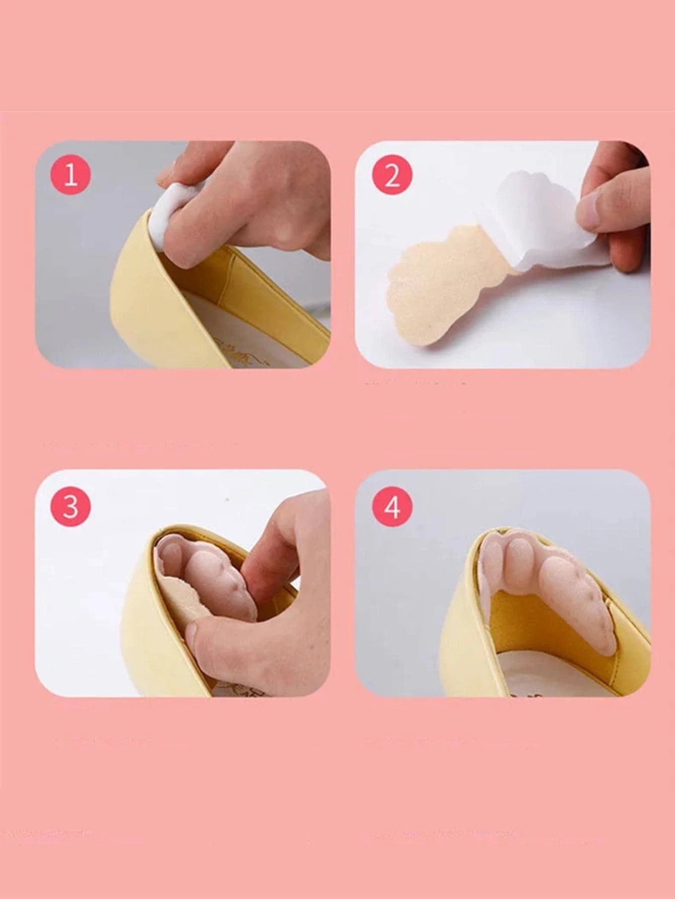 6111 1b-02-23 Tres par/paquete de almohadillas para el talón con función antideslizante y antirozaduras