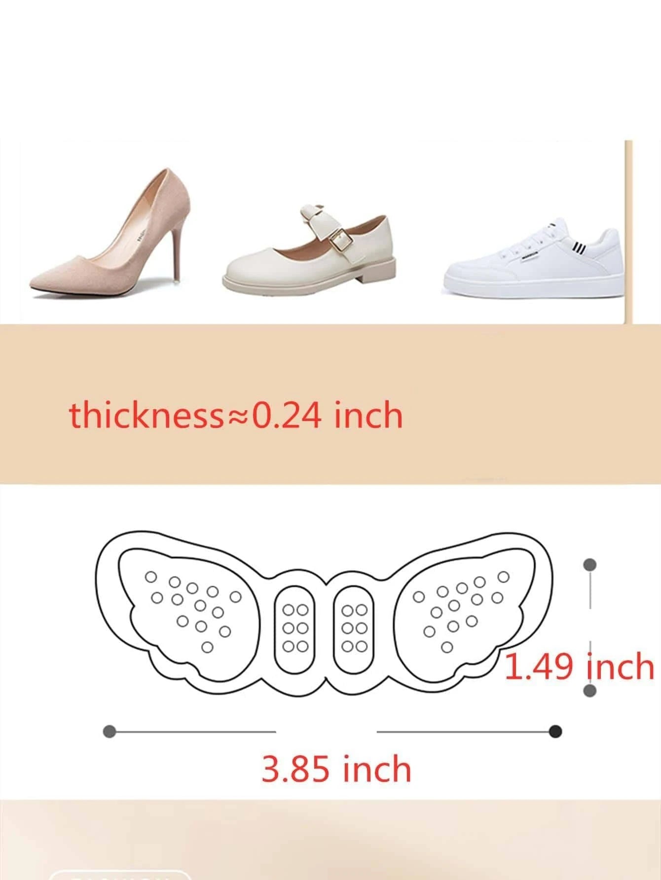 6111 1b-02-23 Tres par/paquete de almohadillas para el talón con función antideslizante y antirozaduras