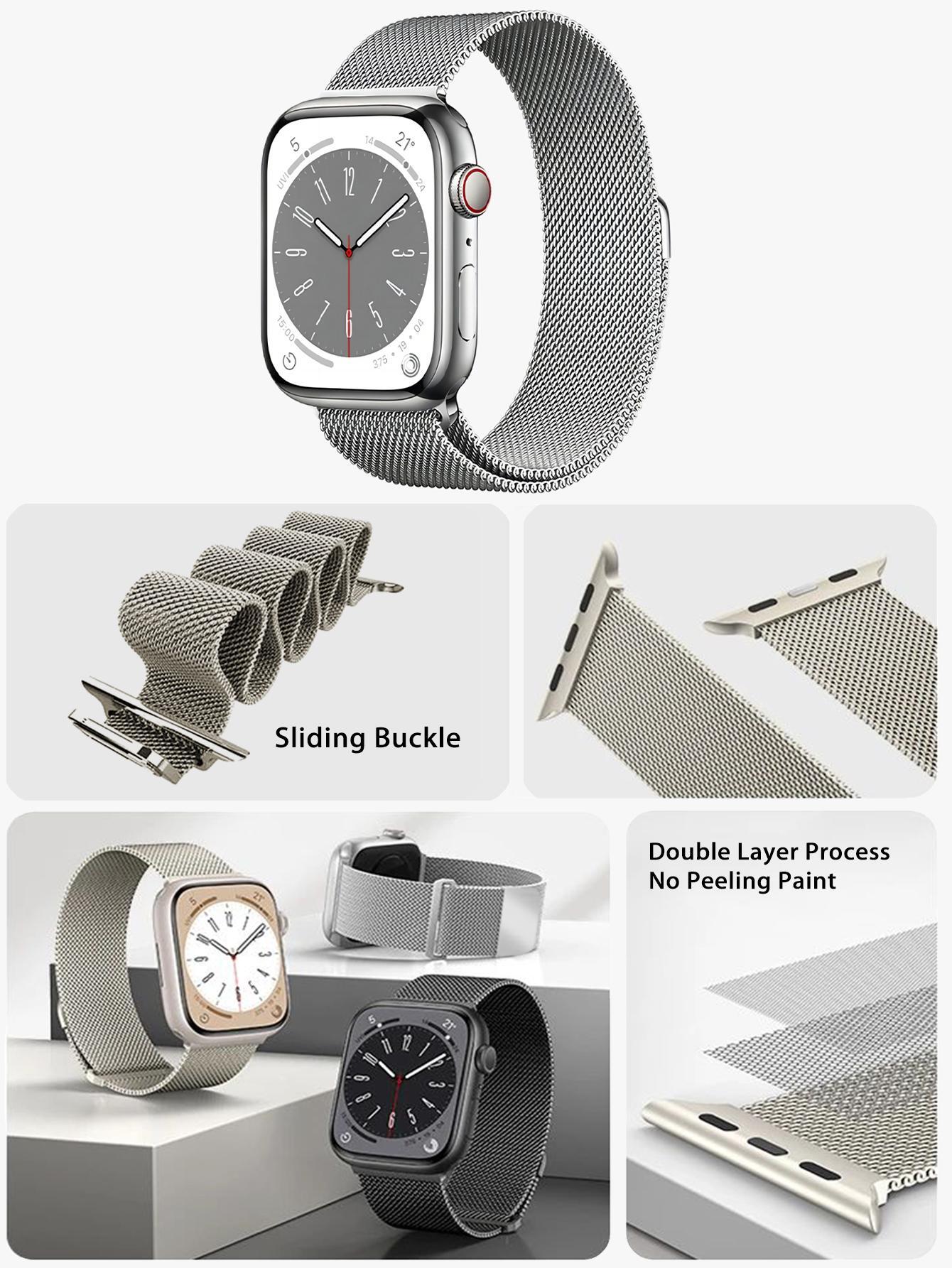 10706 2t-005 Una correa de bucle milanés de metal compatible con Apple Watch