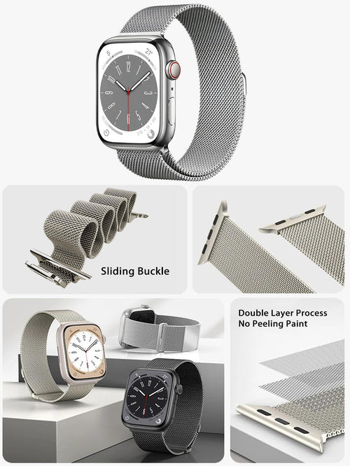 10706 2t-005 Una correa de bucle milanés de metal compatible con Apple Watch