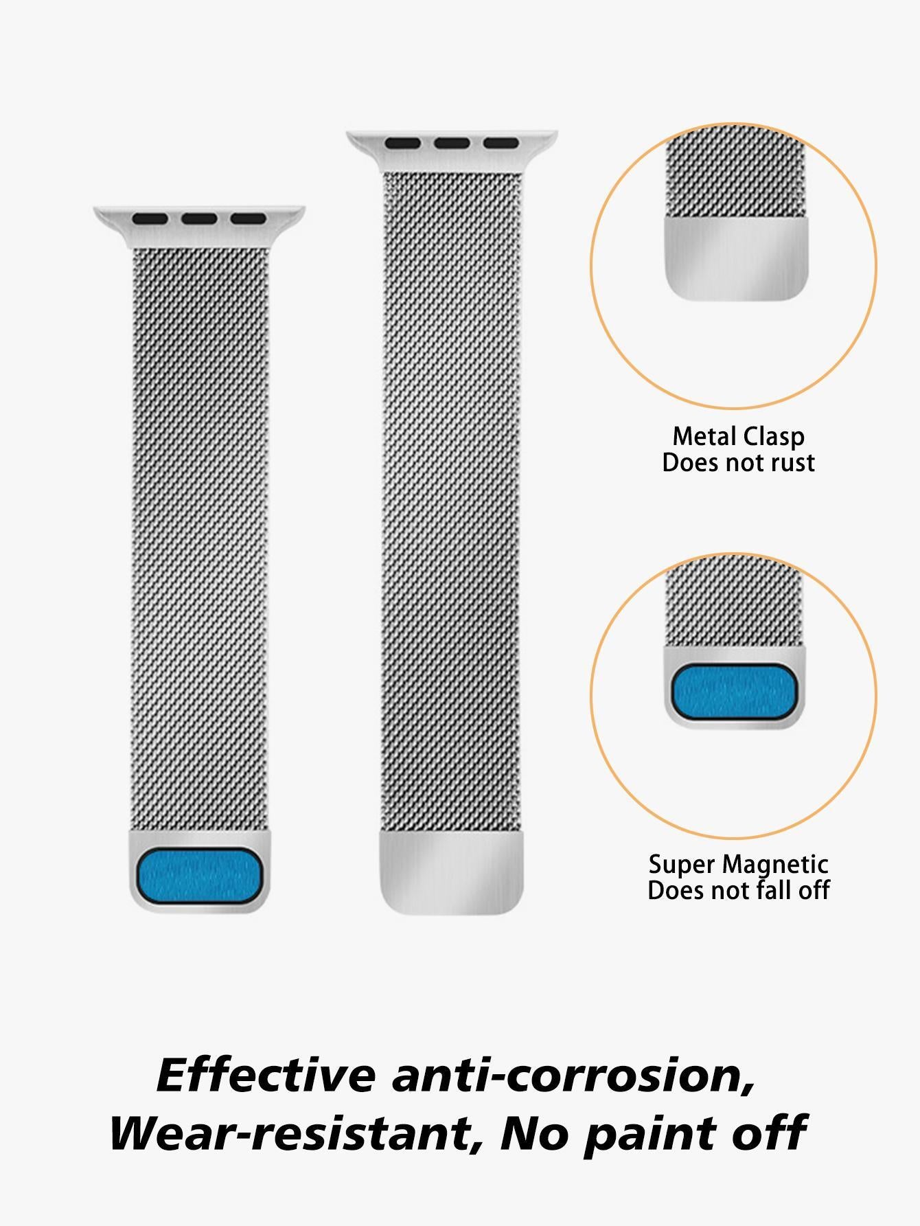 10706 2t-005 Una correa de bucle milanés de metal compatible con Apple Watch