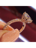 7361 1b-074 Una pieza Anillo lujo aleación de zinc zirconia cúbica adorno para mujeres para fiesta