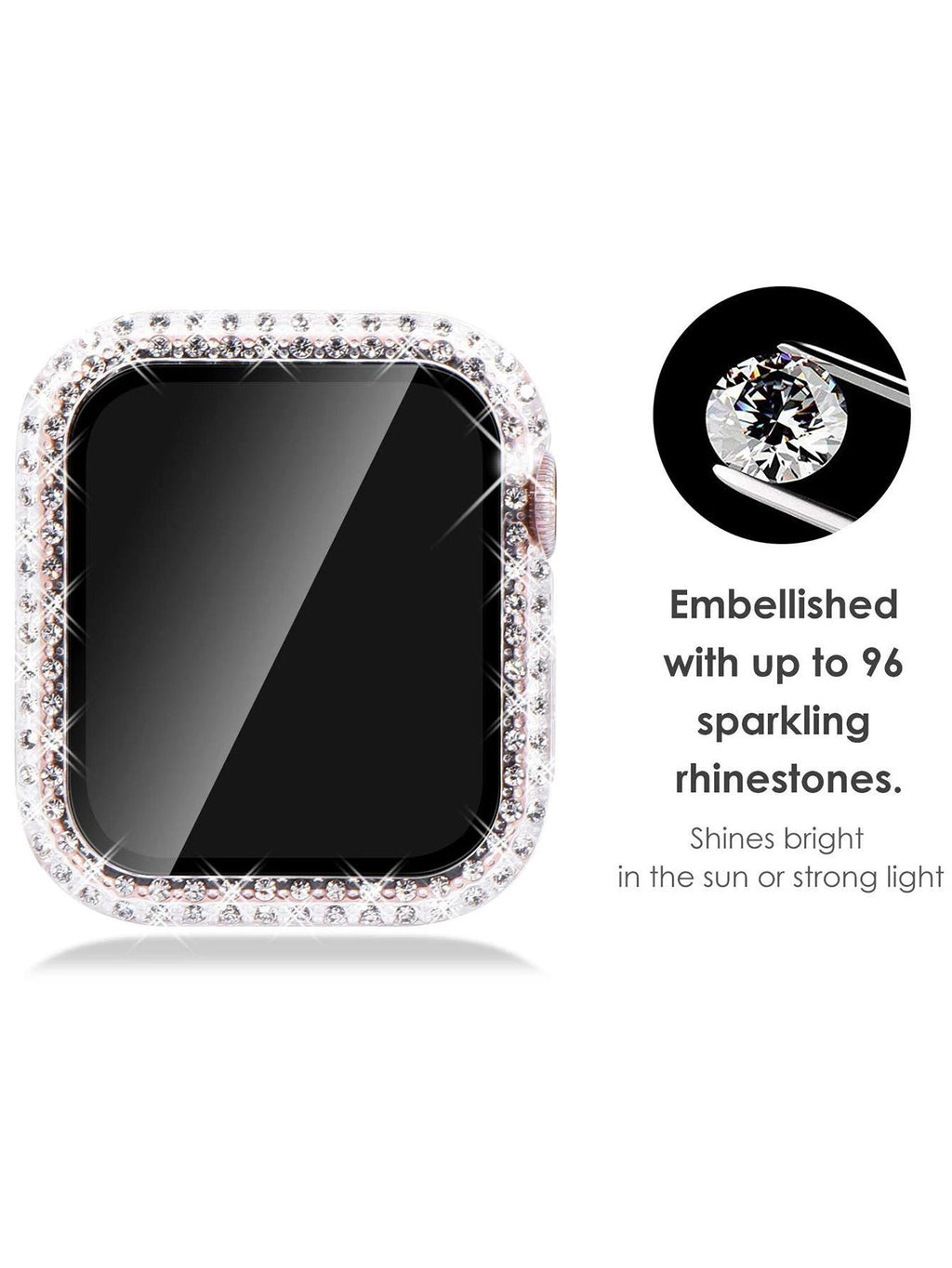 10691 2t-342 Funda compatible con Apple Watch con diseño de diamante de imitación