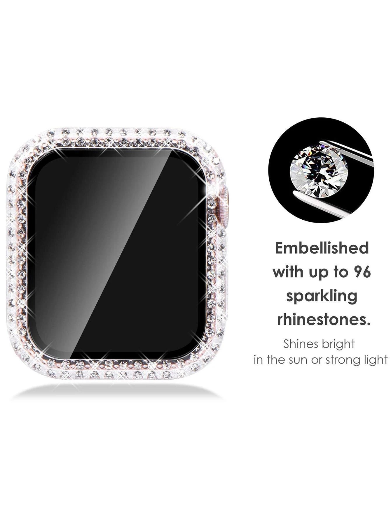 10691 2t-342 Funda compatible con Apple Watch con diseño de diamante de imitación