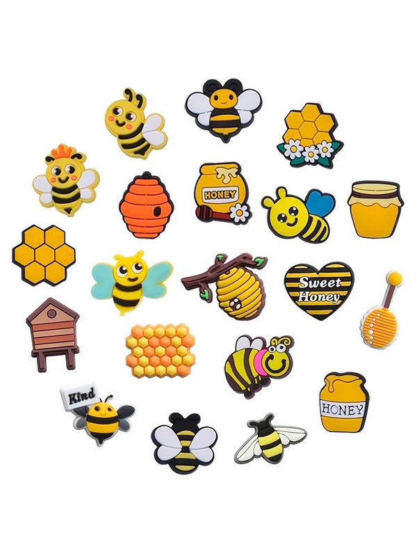 3819 20 pines Decoraciones de panal & diseño de abeja para zuecos/crocs