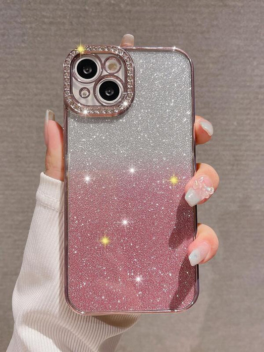 3985 1b-03-05 Funda de celular transparente con diseño de diamante de imitación