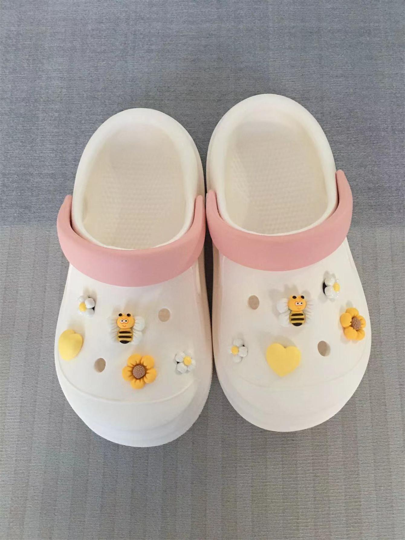 6736 a09-07 Set 10 piezas flor & diseño de abeja Decoraciones de zapatos