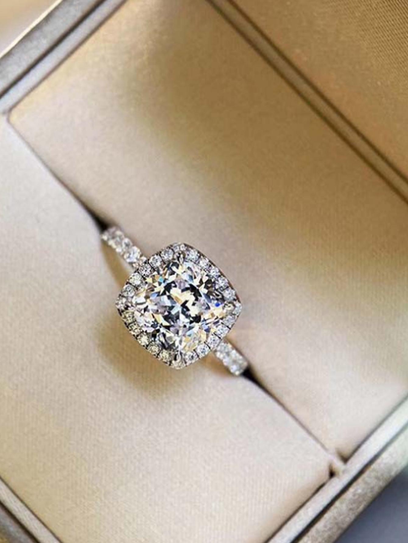 10597 1b-074 Anillo con diseño de diamante de imitación