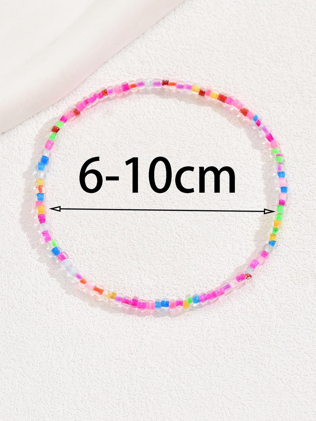 5687 1b-058 Set 5 piezas Tobillera elástica con cuentas para mujer