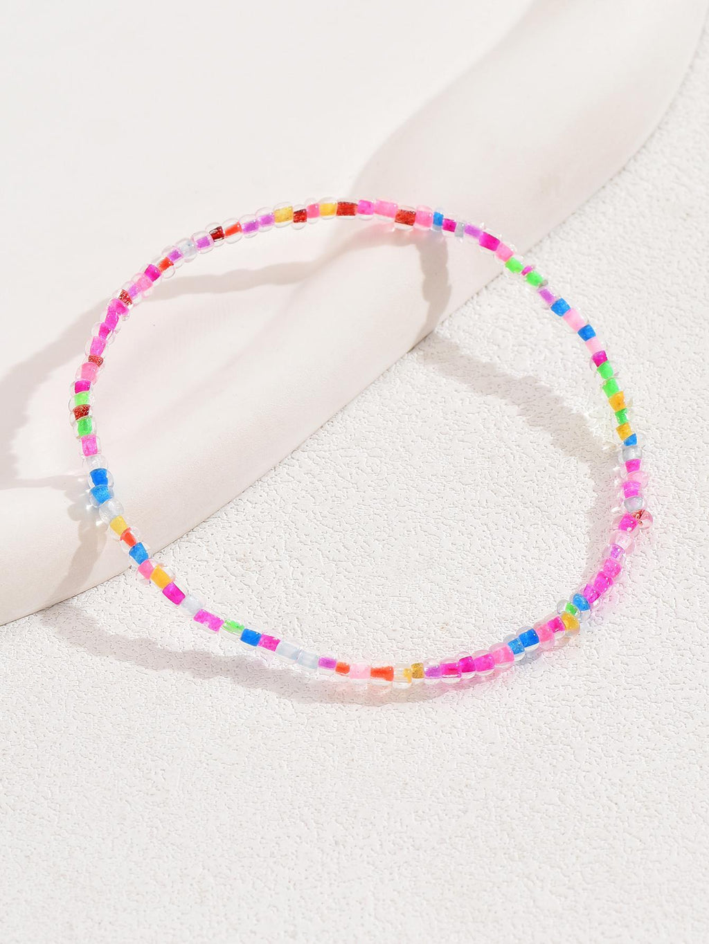 5687 1b-058 Set 5 piezas Tobillera elástica con cuentas para mujer