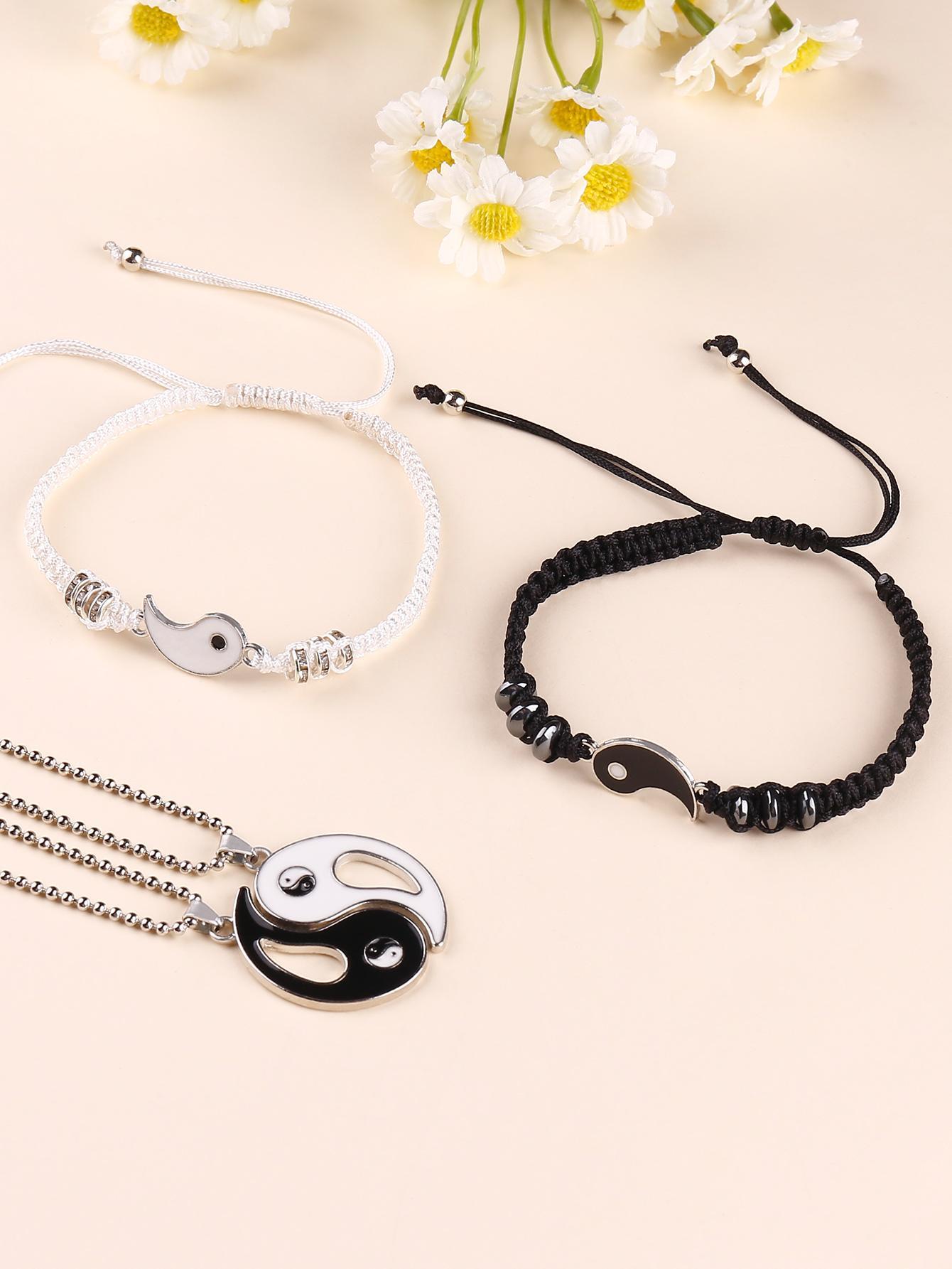 7363 1b-074 Set 4 piezas con abertura de Tai Chi y yin yang amantes