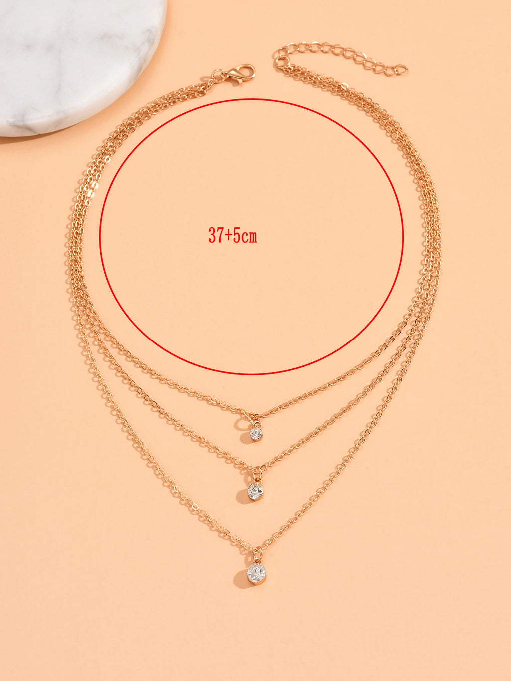 16388 1b-076 Collar multicapas con diamante 1 Pza