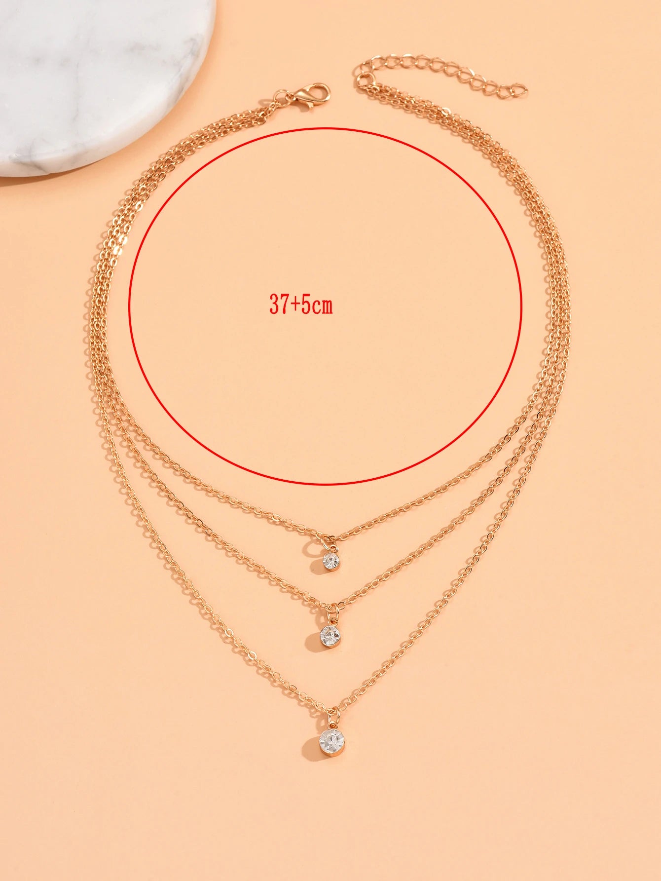 16388 1b-076 Collar multicapas con diamante 1 Pza