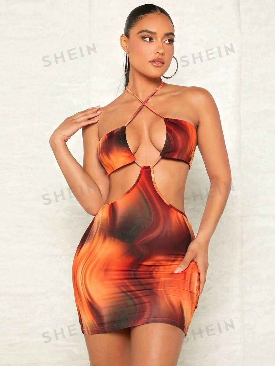 19180 1a-110 Vestido ajustado de tie dye 1 Pza