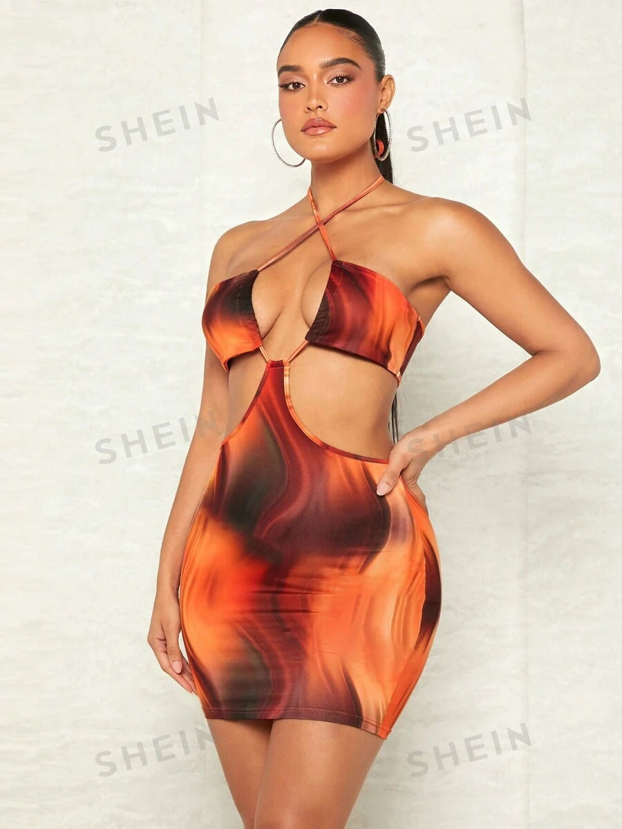 19180 1a-110 Vestido ajustado de tie dye 1 Pza