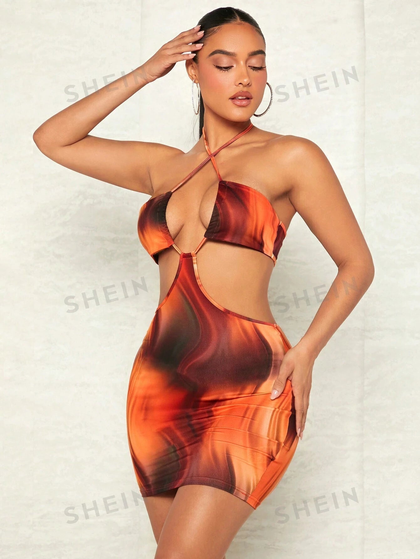19180 1a-110 Vestido ajustado de tie dye 1 Pza