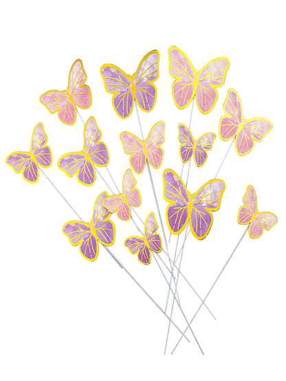 11752 1b-048 Decoración de pastel forma de mariposa 10 Pzas