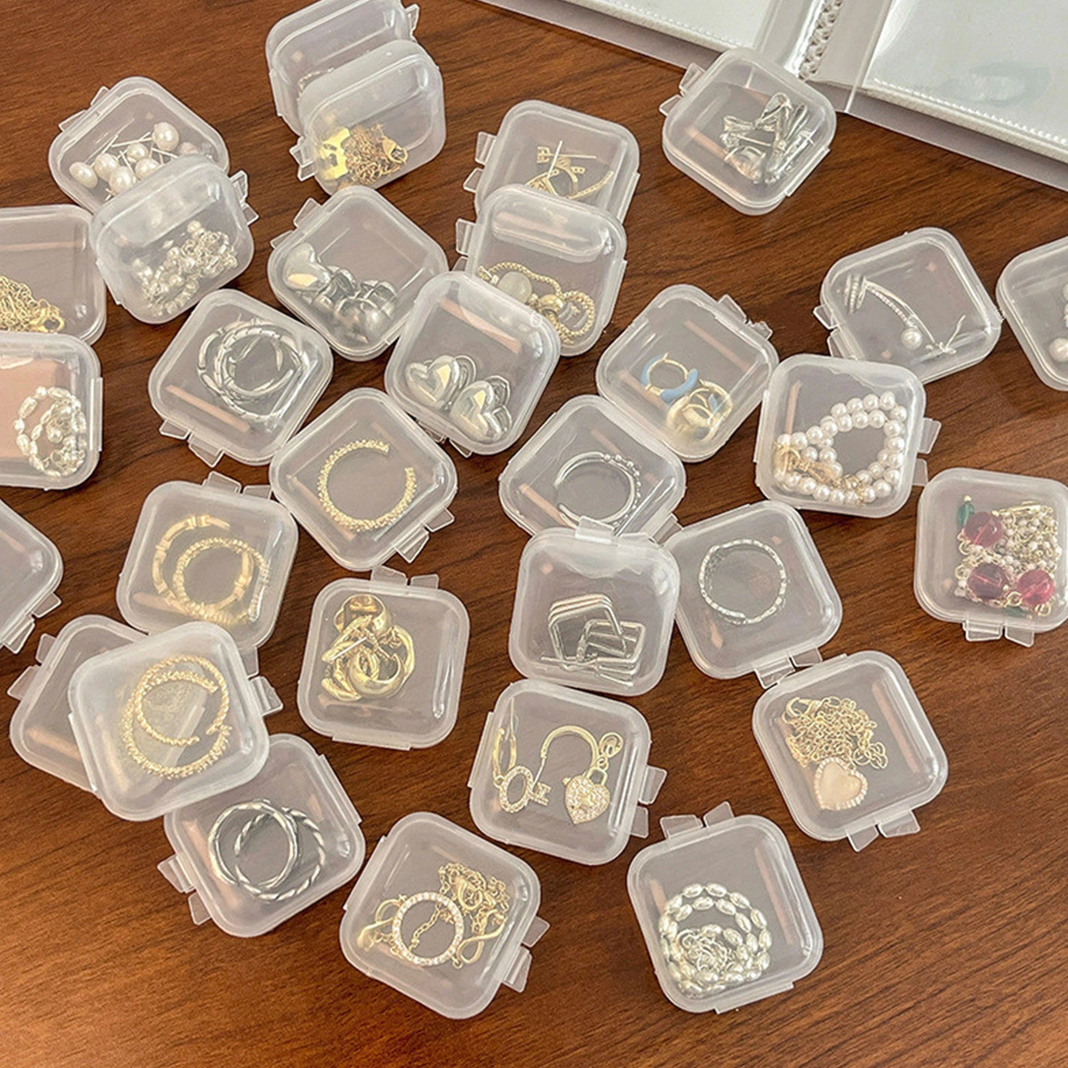 10108 b01-16 Diez piezas Caja de almacenamiento de joya transparente