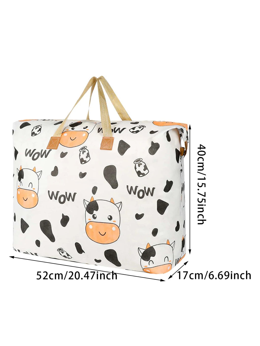 10355 1t-002 Bolsa De Almacenamiento De Gran Capacidad Y Con Diseño De Vaca