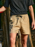 9842 1t-012 Shorts con estampado de letra de cintura con cordón