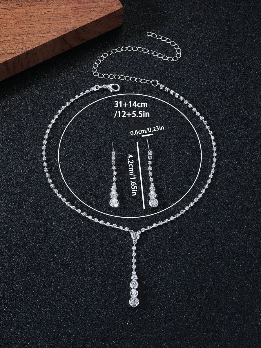 10035 1b-076 Set dos piezas Juego De Collar Largo y Pendientes